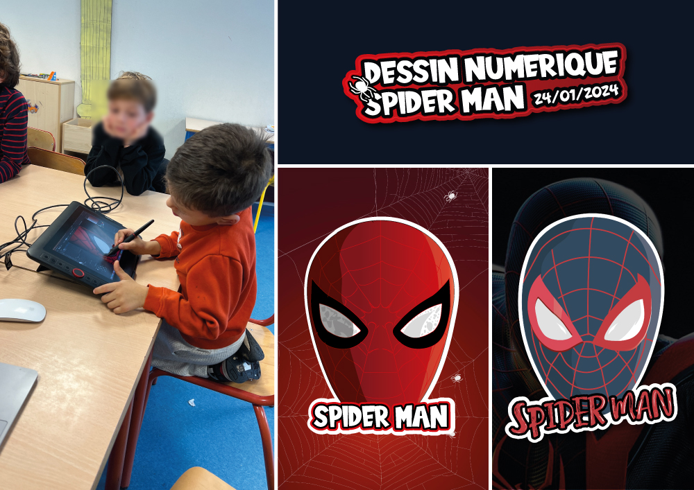 Enfants participant à l'atelier de dessin sur tablette